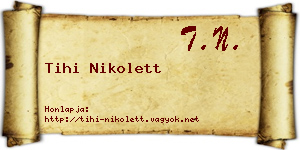 Tihi Nikolett névjegykártya